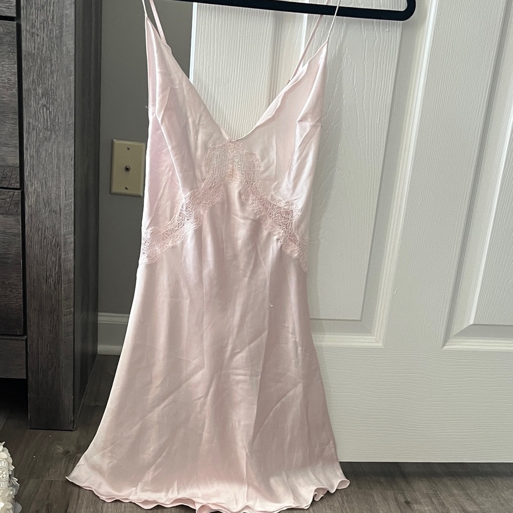 Victoria's Secret Light Pink Satin Lace Slip Chemise
